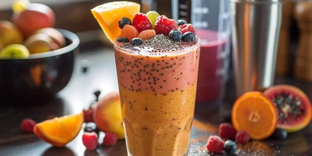 Smoothie protéiné aux fruits rouges